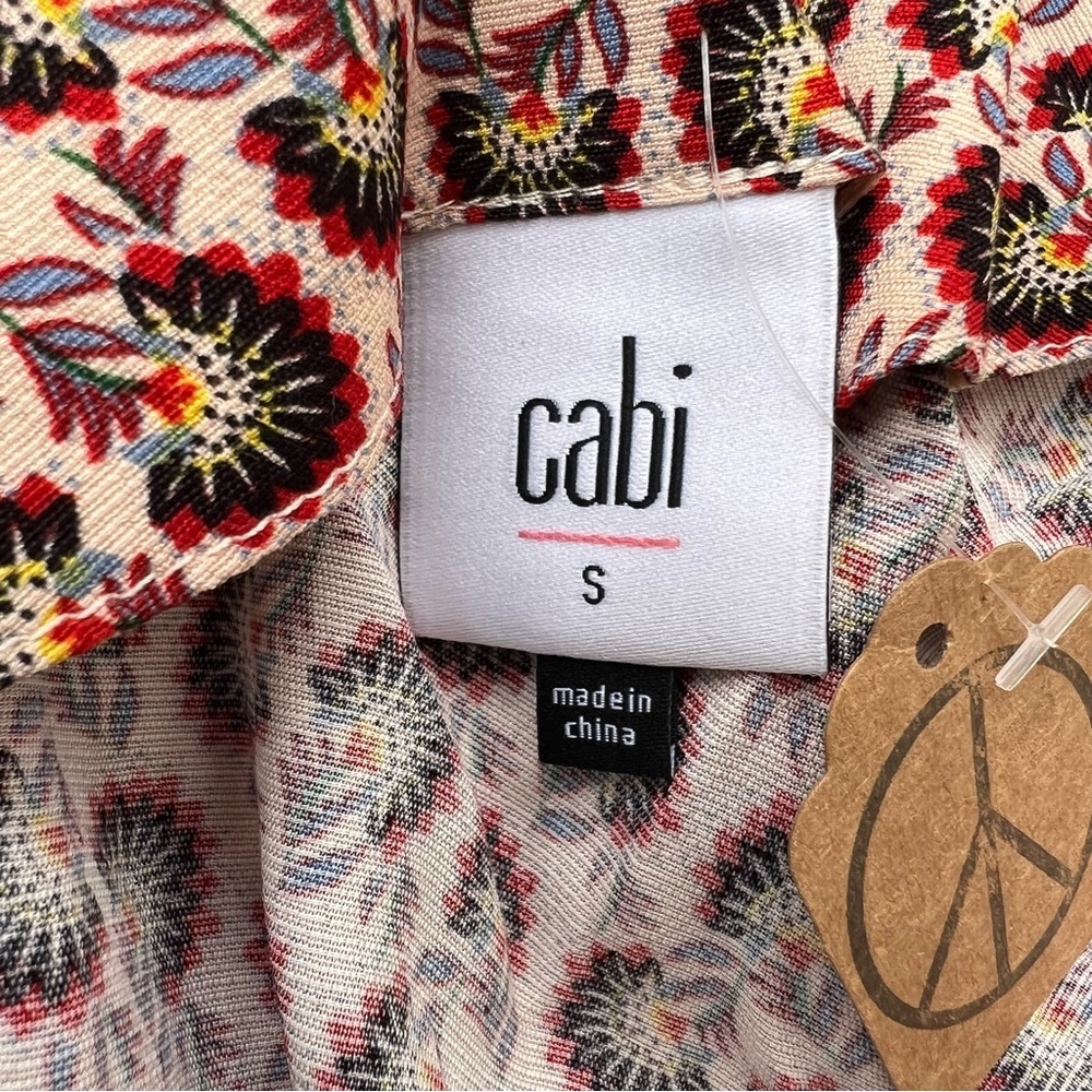 Cabi Multicolor Longline Kimono w/Tie and pockets Patchwork Boho Women’s Size S - Picture 9 of 9